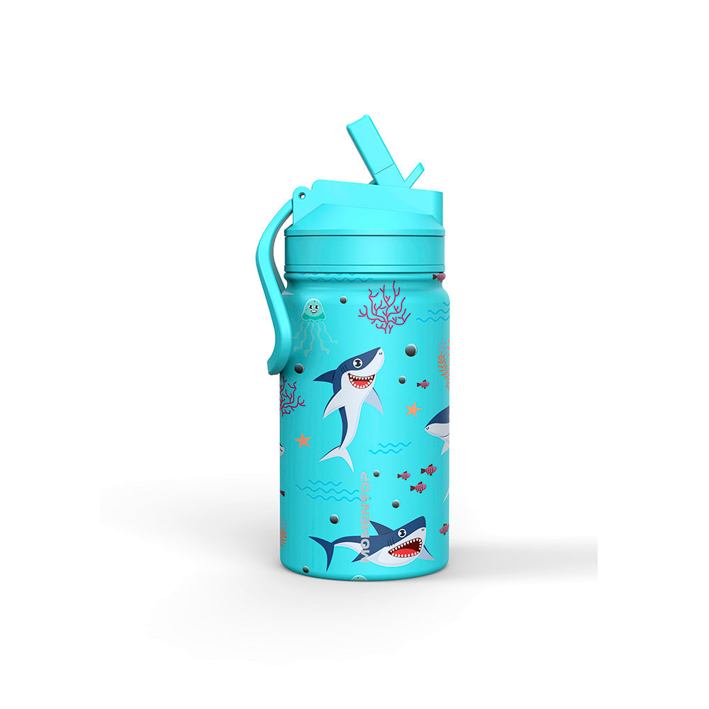 BOTELLA DE AGUA PARA NIÑOS DE 355 ml | AZUL TIBURÓN